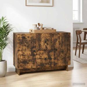 VidaXL Széf fiókkal Füstös Tölgy 89 x 34,5 x 60 cm Szerelt Fa