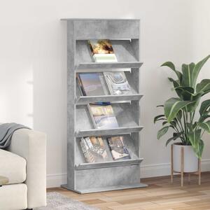 Magazin állvány polcokkal Beton Szürke 70 x 41 x 156 cm Faanyag
