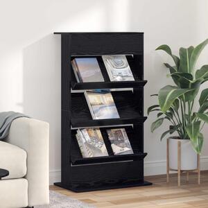 Magazin állvány polcokkal Fekete tölgy 70 x 41 x 126 cm Faanyag