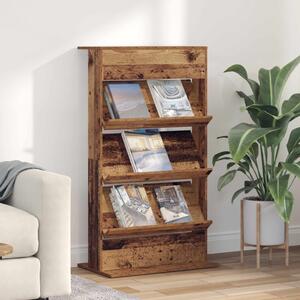 Magazin állvány polcokkal Öreg fa 70 x 41 x 126 cm Faanyag