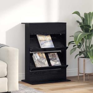 Magazin állvány polcokkal Fekete tölgy 70 x 41 x 96 cm Faanyag