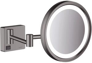 Hansgrohe AddStoris kozmetikai tükör 21.7x21.7 cm kerek világítással fekete-króm 41790340