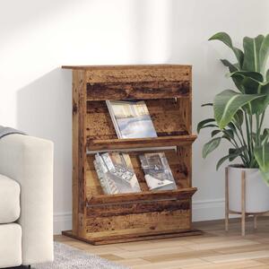 Magazin állvány polcokkal Öreg fa 70 x 41 x 96 cm Faanyag