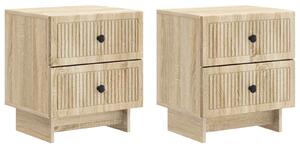 VidaXL Éjjeliszekrény fiókkal 2 pcs Sonoma Tölgy 43 x 34,5 x 47,5 cm