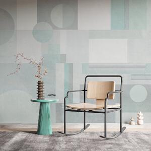 Fotótapéta absztrakt geometria szürkés-zöld árnyalatokban, Fotótapéta geometria, w04635v3 : Uwalls.hu