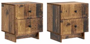 VidaXL Éjjeliszekrény 2 pcs Antik Fa 43 x 34,5 x 47,5 cm Szerelt Fa