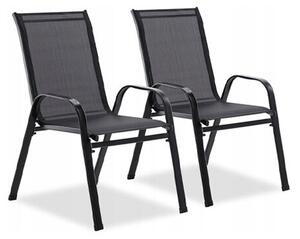 Kerti szék szett 54x72x96 cm (2 db) - Fekete