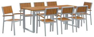 VidaXL Kert étkező szett 9 pcs Szürke és barna 200 x 90 x 75 cm