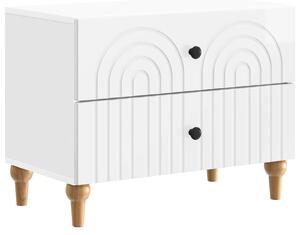 VidaXL Éjjeliszekrény Magasfényű Fehér 62 x 34,5 x 48 cm Szerelt Fa