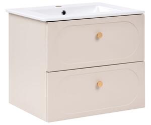 Fürdőszobai faliszekrény mosdóval TARUMIR 60 cm Bézs