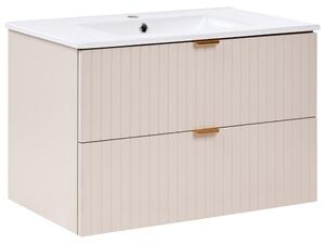 Fürdőszobai faliszekrény mosdóval TOTORANI 80 cm Bézs