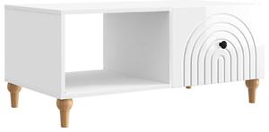 VidaXL Dohányzóasztal Magasfényű Fehér 90 x 50 x 40 cm Szerelt Fa