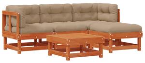 VidaXL Kerti lounge szett 15 pcs Viaszbarna Tömör Fenyőfa