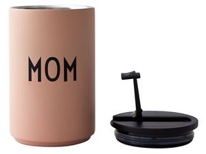 Rózsaszín-bézs termobögre 350 ml Mom – Design Letters