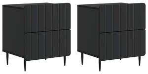 VidaXL Éjjeliszekrény 2 pcs Fekete 43 x 34,5 x 49,5 cm Szerelt Fa