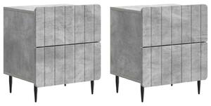 VidaXL Éjjeliszekrény 2 pcs Betonszürke 43 x 34,5 x 49,5 cm Szerelt Fa
