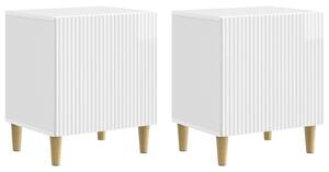 VidaXL Éjjeliszekrény 2 pcs Magasfényű Fehér 43 x 34,5 x 50 cm