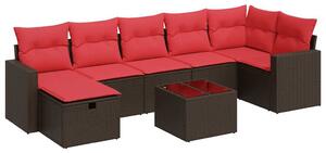 VidaXL 8 részes barna polyrattan kerti ülőgarnitúra párnákkal