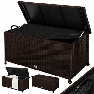 RICCO polyrattan tárolódoboz, 117 x 53 x 60cm, sötétbarna Casaria