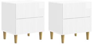 VidaXL Éjjeliszekrény fiókkal 2 pcs Magasfényű Fehér 43 x 34,5 x 48 cm