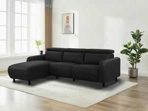 Relax sarokkanapé Revbena 100, Öko-bőr, 86x274x181cm, Fekete
