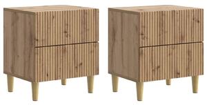 VidaXL Éjjeliszekrény fiókkal 2 pcs Kézműves Tölgy 43 x 34,5 x 48 cm