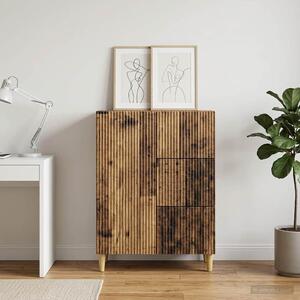 VidaXL Széf fiókkal Antik Fa 66 x 34,5 x 90 cm Szerelt Fa