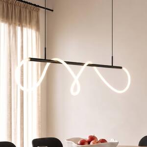 Lucande LED-es Kisune függőlámpa, fekete/fehér, fém, Fekete, Nappali / Étkező, Műanyag, Modern