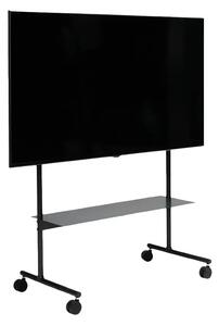 TV állvány kerekekkel és polccal, Pedestal, Rover, 40"-70" (101-177 cm) képátló, maximális terhelhetőség 50 kg, forgó és csúszásmentes kerekek, könnyen összeszerelhető, szatén rozsdamentes ac