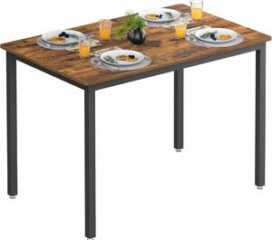 VASAGLE Konyhaasztal 4 személyes, fémvázas, ipari stílusú, 110x70x77 cm, rusztikus barna