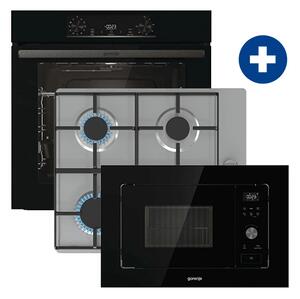 Gorenje BO6735E05B Beépíthető sütő + Gorenje G640XHS Beépíthető gázfőzőlap + Gorenje BM201AG1BG Beépíthető mikrohullámú sütő