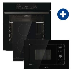 Gorenje BO6735E05B Beépíthető sütő + Gorenje ECT322BCSC Beépíthető főzőlap + Gorenje BM201AG1BG Beépíthető mikrohullámú sütő
