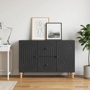 VidaXL TV szekrény fiókkal Fekete 89 x 34,5 x 60 cm Szerelt Fa