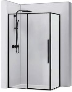 Rea Solar Black zuhanykabin 100x80 cm négyszögletes fekete félmatt/átlátszó üveg REA-K6310