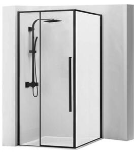 Rea Solar Black zuhanykabin 90x90 cm négyzet fekete félmatt/átlátszó üveg REA-K6412