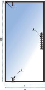 Rea Rapid Swing zuhanyajtók 70 cm dönthető fekete félfényes/átlátszó üveg REA-K6407