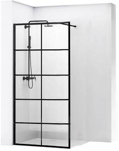 Rea Bler zuhanyfal 80 cm fekete félfényes/átlátszó üveg REA-K7952
