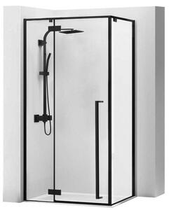 Rea Fargo zuhanykabin 100x80 cm négyszögletes fekete félmatt/átlátszó üveg REA-K6950