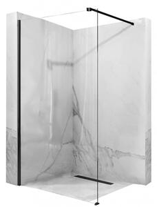 Rea Aero zuhanyfal 80 cm fekete félfényes/átlátszó üveg REA-K7580