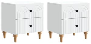 VidaXL Éjjeliszekrény fiókkal 2 pcs Fehér 43 x 34,5 x 48 cm Szerelt Fa