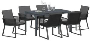 VidaXL Kert étkező szett 7 pcs Antracit polirattan