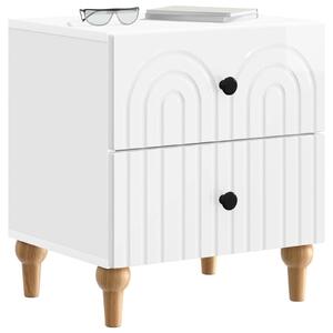 VidaXL Éjjeliszekrény fiókkal 2 pcs Magasfényű Fehér 43 x 34,5 x 48 cm