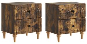 VidaXL Éjjeliszekrény 2 pcs Füstös Tölgy 43 x 34,5 x 48 cm Szerelt Fa