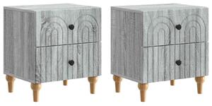 VidaXL Éjjeliszekrény 2 pcs Szürke Sonoma 43 x 34,5 x 48 cm Szerelt Fa
