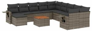 VidaXL Polyrattan Kerti Ülőgarnitúra - 12 részes - Szürke
