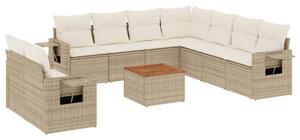 VidaXL Polyrattan Kerti Ülőgarnitúra - 10 részes - Bézs