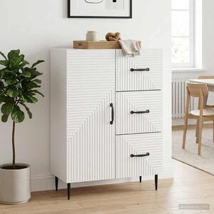 VidaXL Széf fiókkal Magasfényű Fehér 66 x 34,5 x 89,5 cm Szerelt Fa