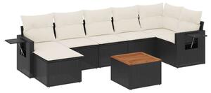 VidaXL Polyrattan Kerti Ülőgarnitúra - 8 részes - Fekete