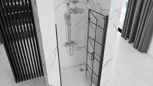 Rea Molier zuhanyajtók 80 cm összecsukható fekete félfényes/átlátszó üveg REA-K8537