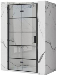 Rea Molier zuhanyajtók 90 cm összecsukható fekete félfényes/átlátszó üveg REA-K8538